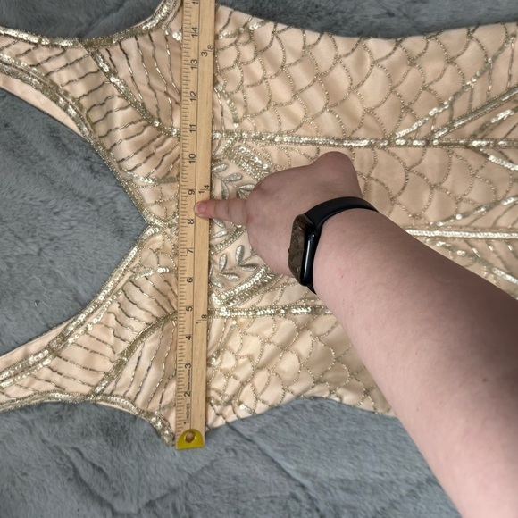 Sue Wong Nocturne Beaded Fringe Dress 2 Art Deco Gatsby Flapper 1920s - Picture 10 of 16